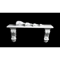 Gips konsol - med 2 Konsoller 33 cm, v�gdekoration