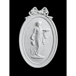 Gips Relief - Dame med tomt fad 54 cm, v�gdekoration