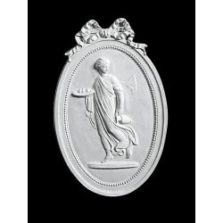 Gips Relief - Dame med fyldt fad 54 cm, v�gdekoration