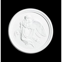  Gips Relief - Engel med b�rn i favn 37 cm, v�gdekoration