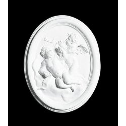  Gips Relief - Engel med fl�jte 48 cm, v�gdekoration