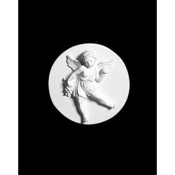 Gips Relief - Engle med �ble og Druer 20 cm, v�gdekoration