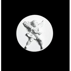 Gips Relief - Engle Med Aks 20 cm, v�gdekoration