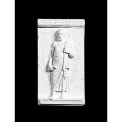  Gips Relief - Sokrates med papyrus 35 cm, v�gdekoration